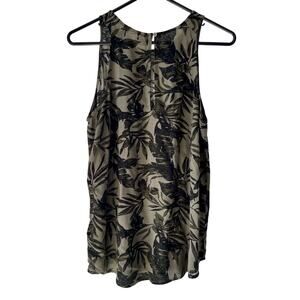 Old Navy Camo Floral Green Tank Top Medium